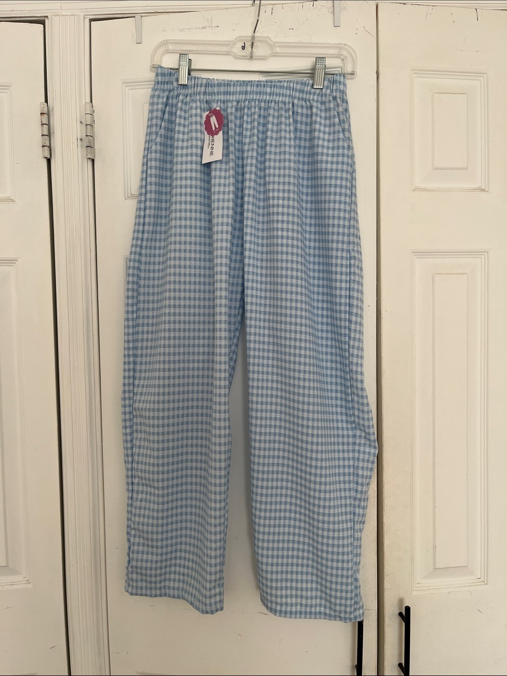 Sky Blue Gingham Lounge Pants